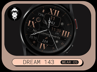 Classic and Elegant Watch Face analog black bronze classic clean design elegant google graphic design illustration samsung sleek smartwatch sport technology ui watch watchface wear os