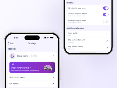 Daily UI: Settings app application daily ui design fairytale illustration mobile purple settings ui ui design