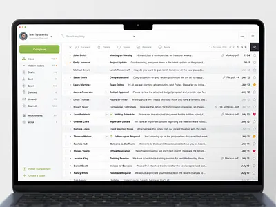 Freemail redesign interface design mail product design ui design ux design