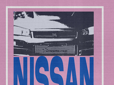 Nissan GTR poster car carposter graphic design matteo manaresi nissan pink poster poster