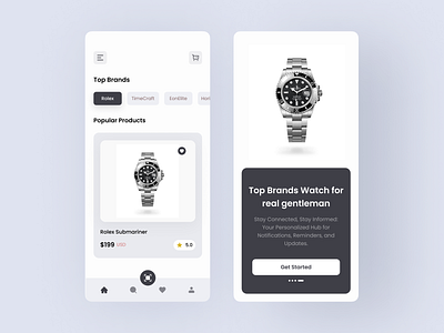Watch Shop App app app design app mockup mobile app product design ui ux watch app watch shop app