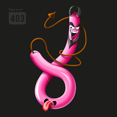 Page error: 403 forbidden 403 character devil error illustration vector worm