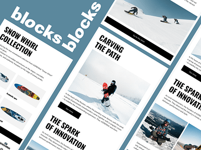Snowboard Equipment Promo Email Template by Blocks design ecommerce email email design email template graphic design illustration
