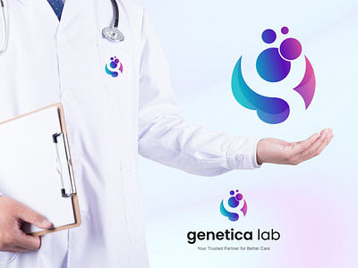 Branding design for Genetica lab-Logo design branding doctor logo graphic design hospital logo identity logo logo mockup ui