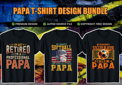 Papa Best Selling T Shirt Design for Merch by Amazon amazon custom doodle art design etsy graphic design illustration logo pod print on demand t shir design