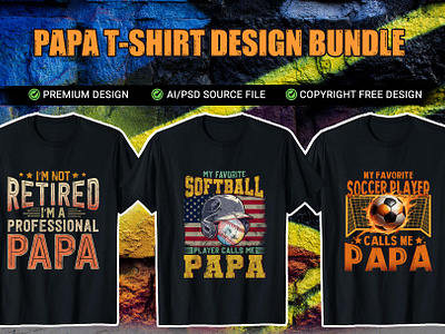 Papa Best Selling T Shirt Design for Merch by Amazon amazon custom doodle art design etsy graphic design illustration logo pod print on demand t shir design