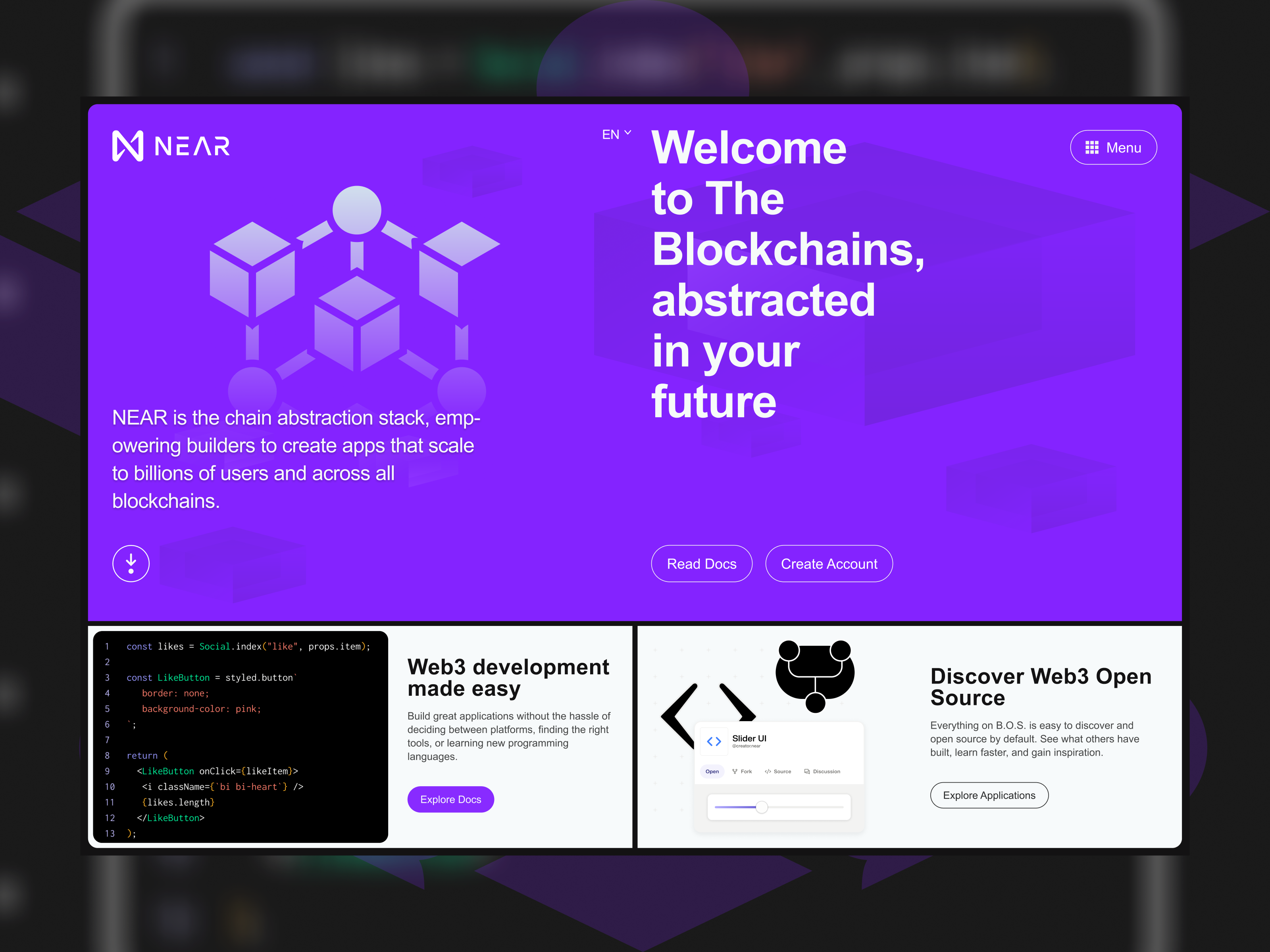 Near Blockchain website ai ai blockchain landing page ai website blockchain blockchain website crypto crypto landing page design landing page ui website