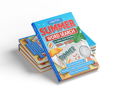 Summer Word Search activity book bookcover branding cover design design graphic design illustration logo ui vector