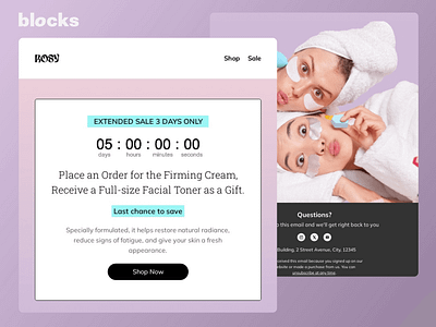Skincare Flash Sale Email Template by Blocks design email email design email marketing email template graphic design