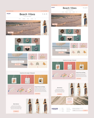 Holysand Beachwear Web Design typography ui uiux web design