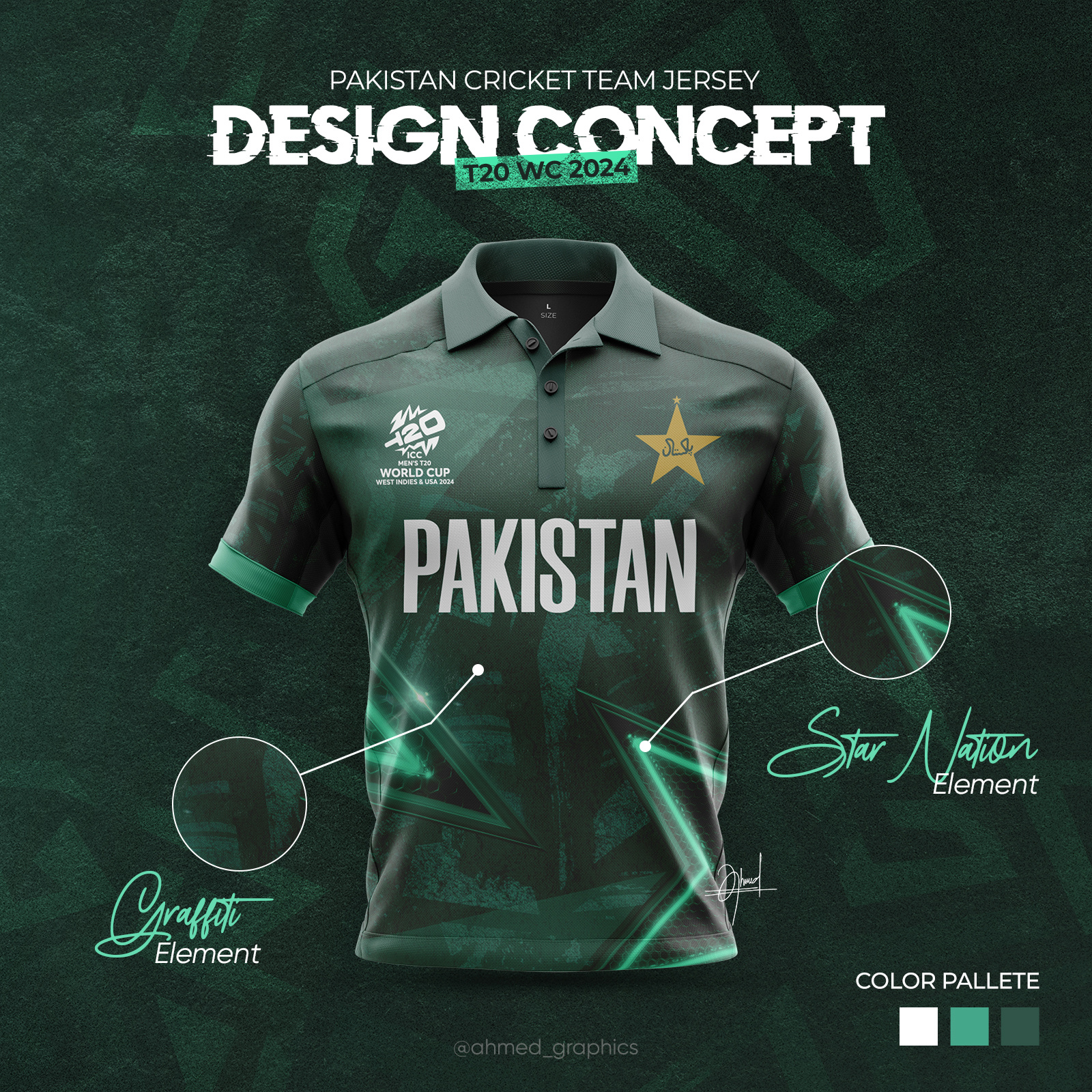 Pakistan Cricket Team Jersey T20 World Cup 2024 By Ahmed Graphics On Dribbble