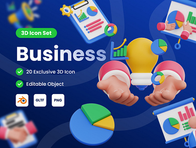 Business 3D Icon 3d 3d illustration business cute design icon icon set ui