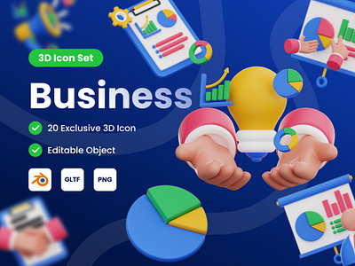 Business 3D Icon 3d 3d illustration business cute design icon icon set ui