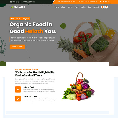Muhaymin - Organic Farm & Store HTML5 Website Template animation branding design flat illustration logo minimal typography ui website