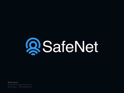 SafeNet - Network Business abstract logo brand branding communication connect design identity letter logo logo logo design men modern logo net network people wifi