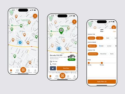 Car Rental Mobile App app app design booking app branding car car app car rental app mobile app rent rent a car rental ui ux