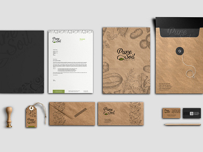 Pure Soil Branding ads creative advertising campaign brand guidelines branding corporate design creative food graphic design identity logo stationary ux ui website