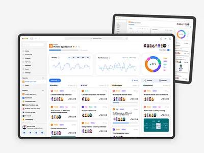 App for task management using kanban boards dashboard ui