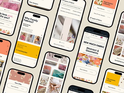 E-commerce Family Fabrics Website Mobile adaptive design e commerce mobile design online store design ui ux design web design