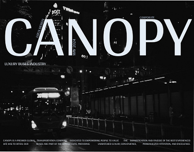Canopy luxury buses industry - corporate website case study corporate design figma hero section homepage inspiration landing page minimalist typography ui web design wow effect