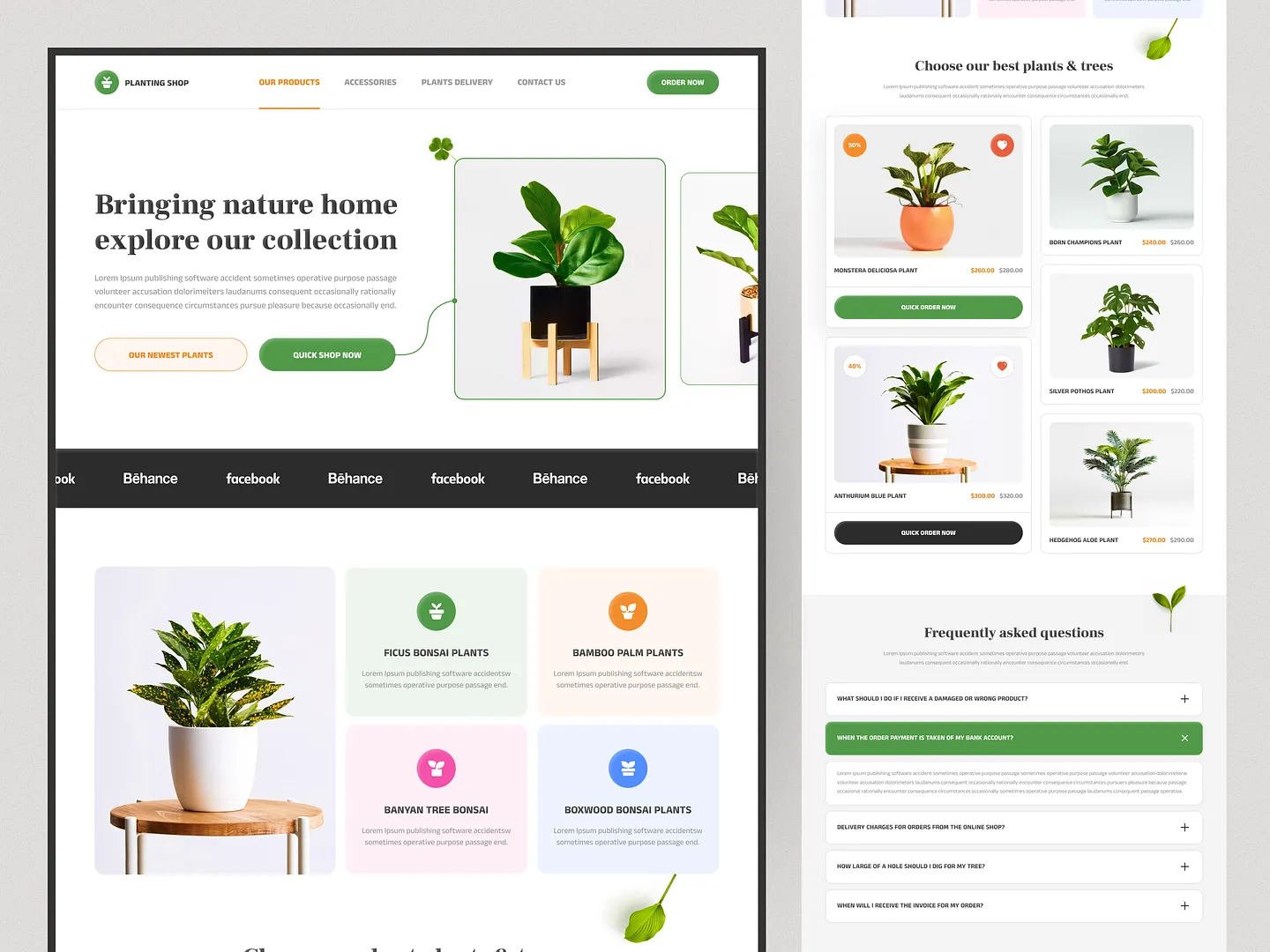 Modern Garden Center Website Design for Plant Enthusiasts