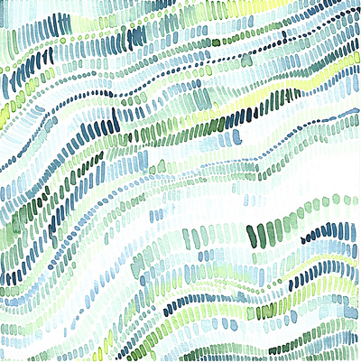 Green Meditation I abstract branding illustration patterns watercolor watercolour