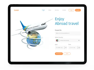 Flight Booking Web Design 3d animation branding graphic design logo motion graphics ui