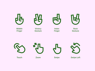 Hand Gesture Icon Pack branding download figma fingers gesture hand icons illustration pack swipe touch vector