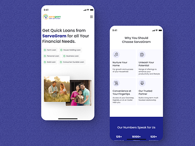 Home Page UI Design of SarvaGram app app design figma home page design landing page design product design ui ui design uiux uiux design ux design web design