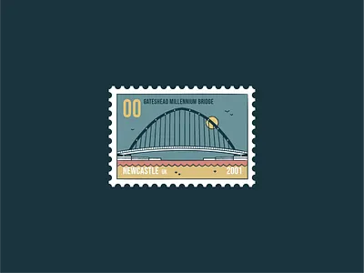 Gateshead Millennium bridge branding bridge constraction design gateshead millennium bridge graphic design icon icon set illustration landmark landscape location logo newcastle place postmark uk united kingdom vector