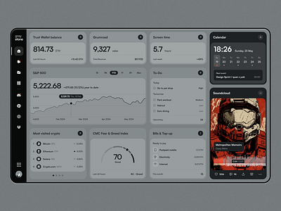 Personal launchpad plus+ clean clear crypto dashboard elegant finance fintech minimal personal simple tracking ui ux
