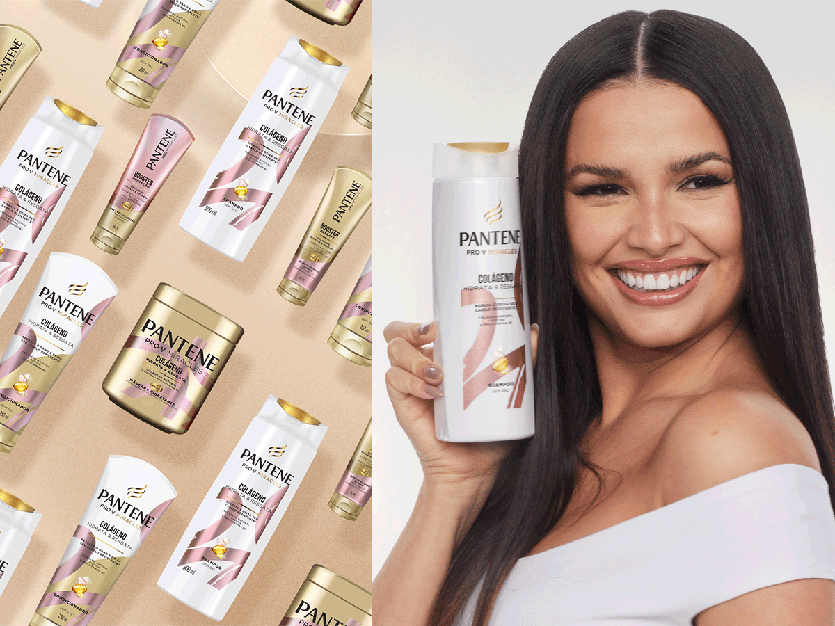 Pantene Colágeno advertising art direction beauty brand branding design fashion graphic design hair instagram modern pantene programático social media tiktok visual