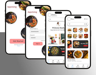 Food Delivery App Design design ui ui design vector