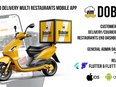 DOBUL - Fully Functional Food Delivery Mobile Application courier app flutterflow food delivery food delivery app mobile app