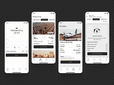 Private Jets Booking - Nicole booking empty state jets lisview mobile nomtek planes private reserve search ui ux wroclaw