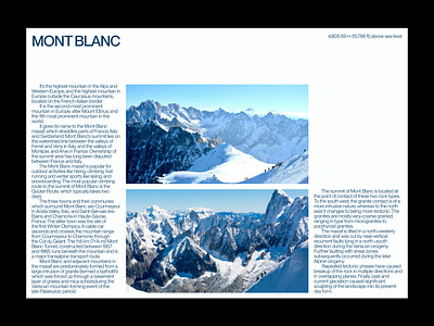 Mont Blanc | Editorial layout, pt. 5 design editorial figma graphic design grid landing landing page layout minimal minimalism minimalist poster swiss typographic typography ui ui design user interface web web design