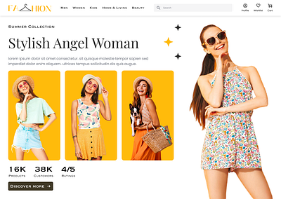 Landing Page of Fashion E-commerce Website branding design e commerce hero landing ui website