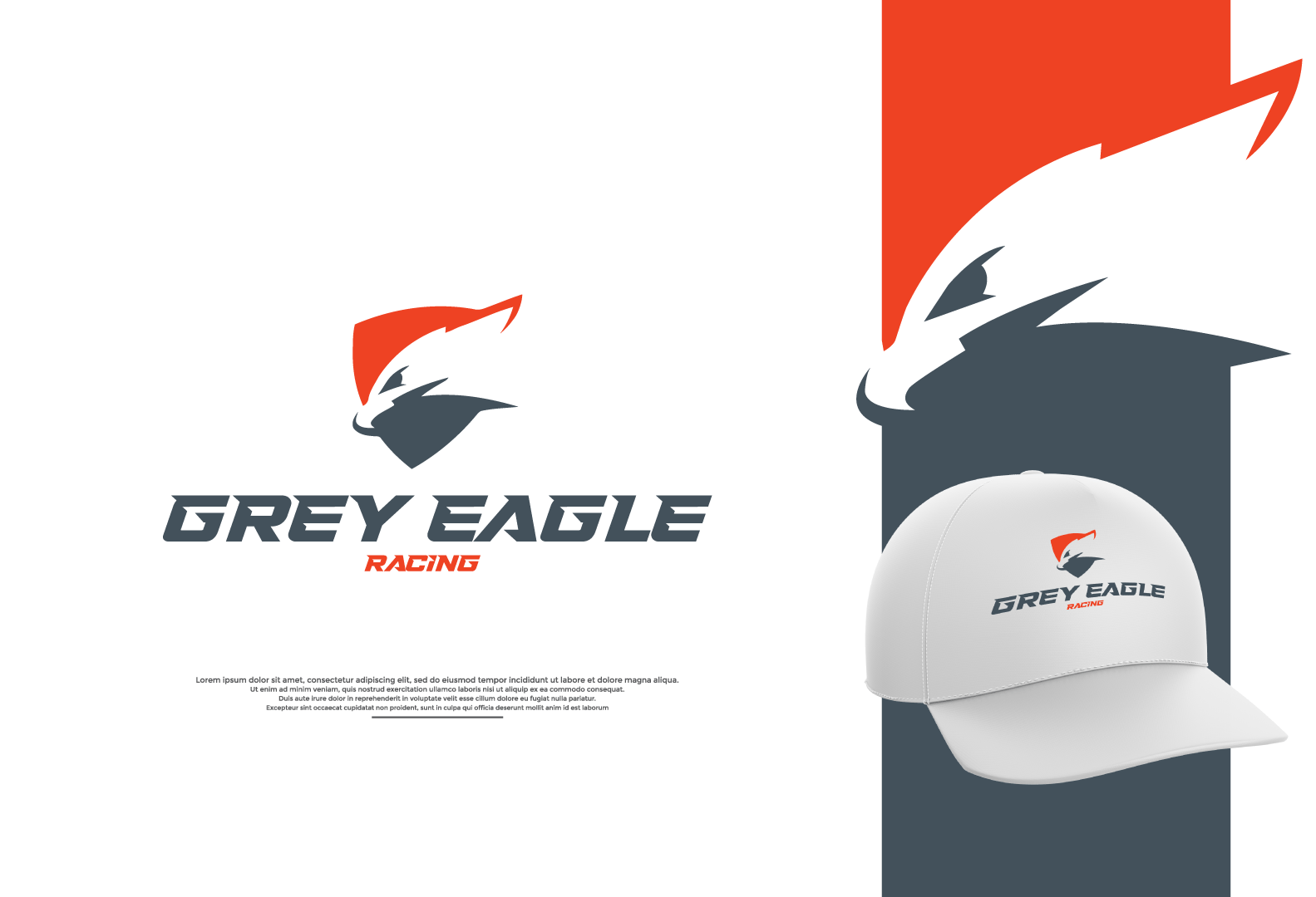 Grey Eagle Racing cap eagle cap logo eagle cap logo design eagle logo eagle logo design graphic design logo logo deaign