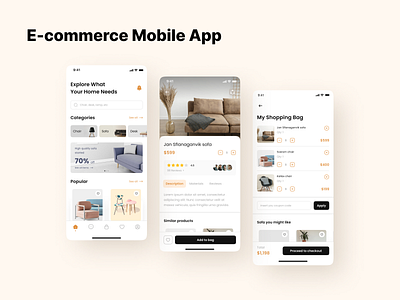 E-commerce Mobile App Design branding e commerce mobile app trading ui uiux ux