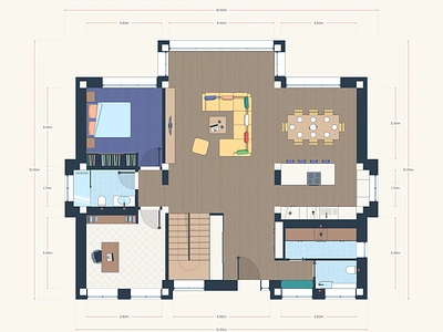 House Designed in Figma architecture building customized design design dining figma figma design floor plan furniture home interior kitchen living room master bedroom ui ui design uiux ux