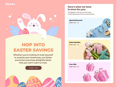 Easter Sale Email Template by Blocks design email email design email newsletter email template graphic design