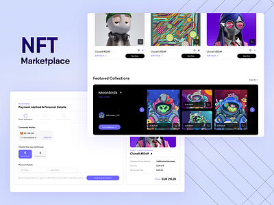 NFT Marketplace - UI/UX Design branding design graphic design marketplace nft ui uiux web design