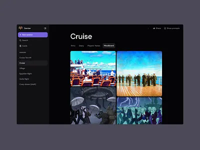 Moodboard: Notebook View app desktop editor minimal moodboard notebook notion product design sidebar text ui