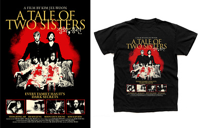 (COMMISSION WORK) A TALE OF TWO SISTERS (2003) T-SHIRT DESIGN alternative movie poster design film poster graphic design graphic poster graphic t shirt horror shirt illustration korean movie movie poster movie shirt poster art poster design screen print shirt design t shirt design