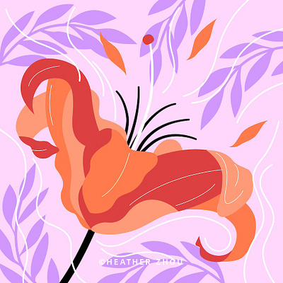 Spring Lovers #3: The Mood digital art digital drawing digital illustration flat design floral flower graphic design illustration love plants still object vector vector art vintage