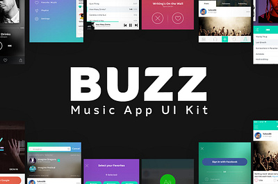 BUZZ Music App UI app buzz music app ui design ios iphone mobile music user interafce ux