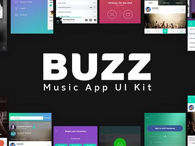 BUZZ Music App UI app buzz music app ui design ios iphone mobile music user interafce ux