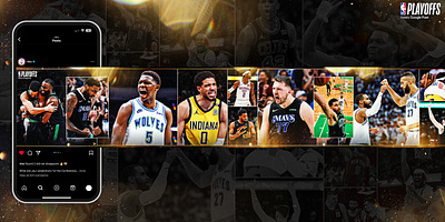 NBA Playoffs Social Carousel adobe photoshop basketball creative design graphic design nba photography photoshop social media