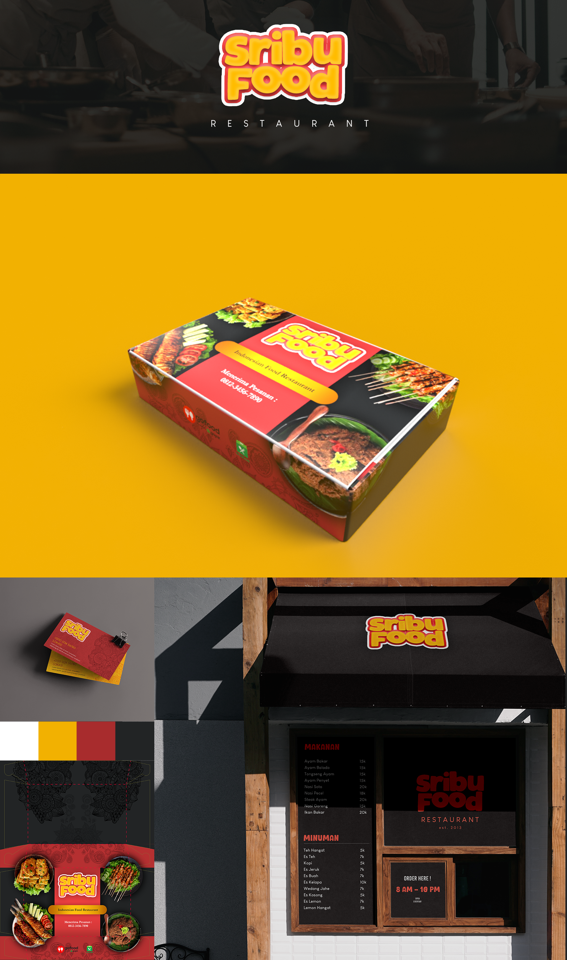 Sribufood Restaurant branding food packaging graphic design logo packaging restaurant sribu sribufood