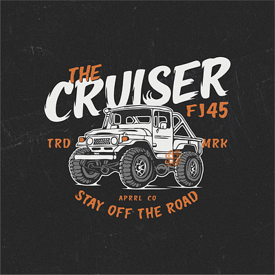THE CRUISER apparel design graphic design illustration jeep offroad tshirt